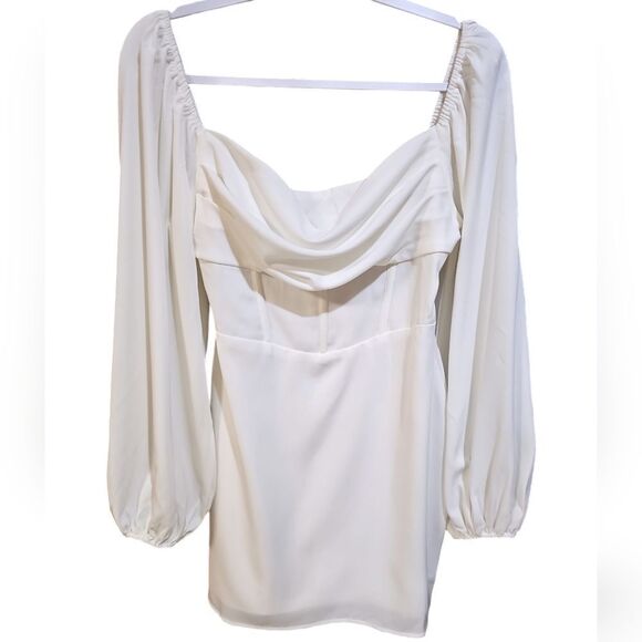 Princess Polly Dresses & Skirts - Princess Polly LILLIE Long Sleeve Mini Dress White Corset Size 6